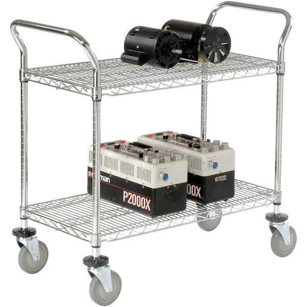 Nexel Wire Utility Cart, 2 Shelves, 800 Lb. Capacity, 36L x 24W x 38H 188708 - main